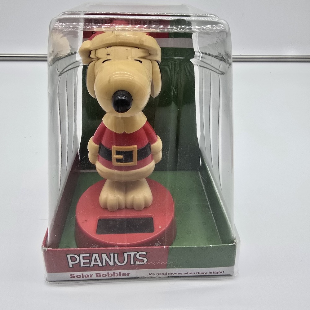 Peanuts Snoopy Santa Solar Bobbler Tested‎ Working Christmas Gift Collectible